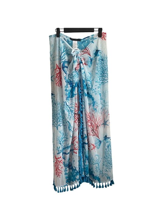 White House Black Market Other - WHBM Women Coastal Beach Sarong Swim Cover Up OS Tassel Sheer Resort Vacation